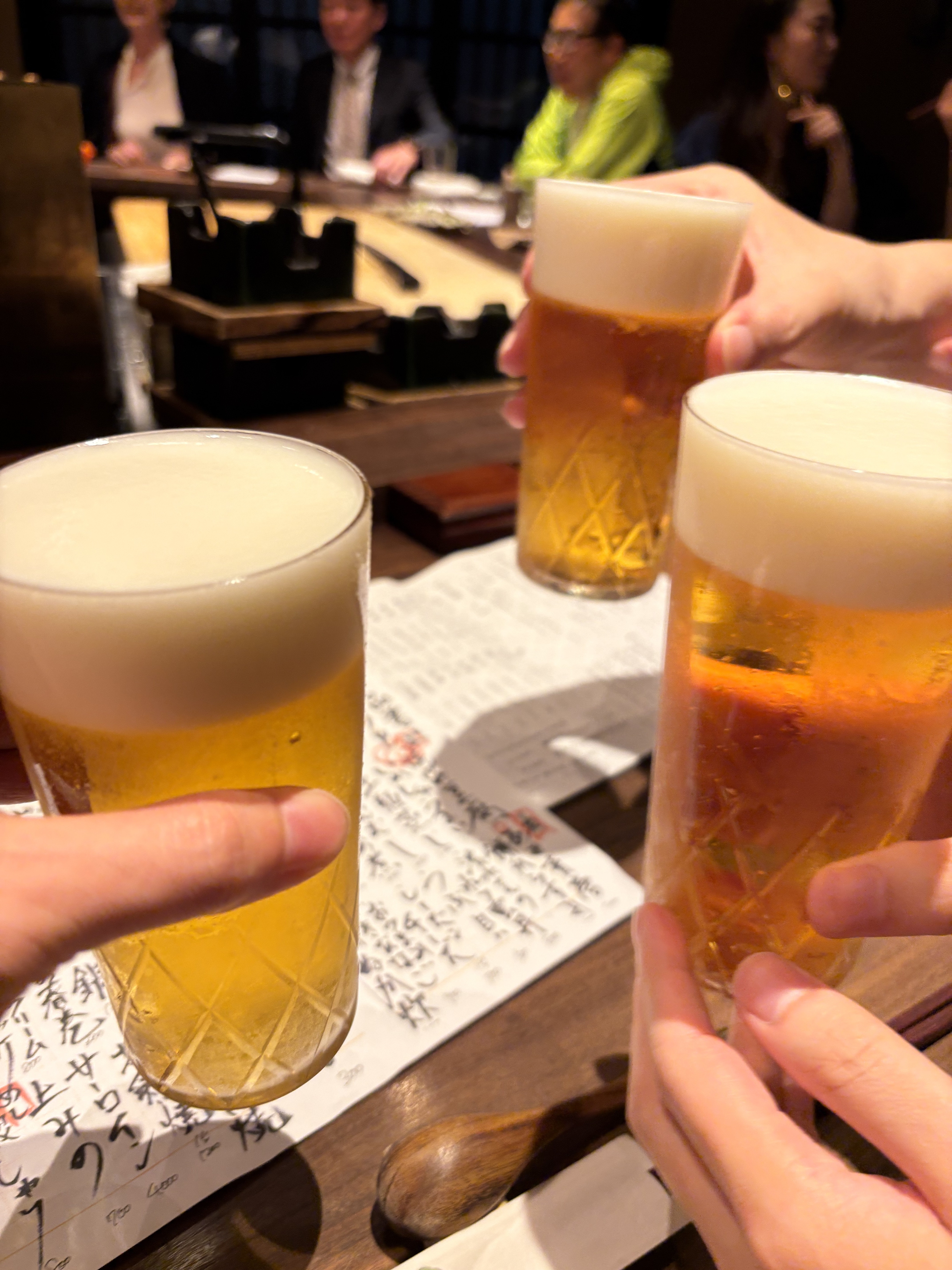 神泡ビールで乾杯