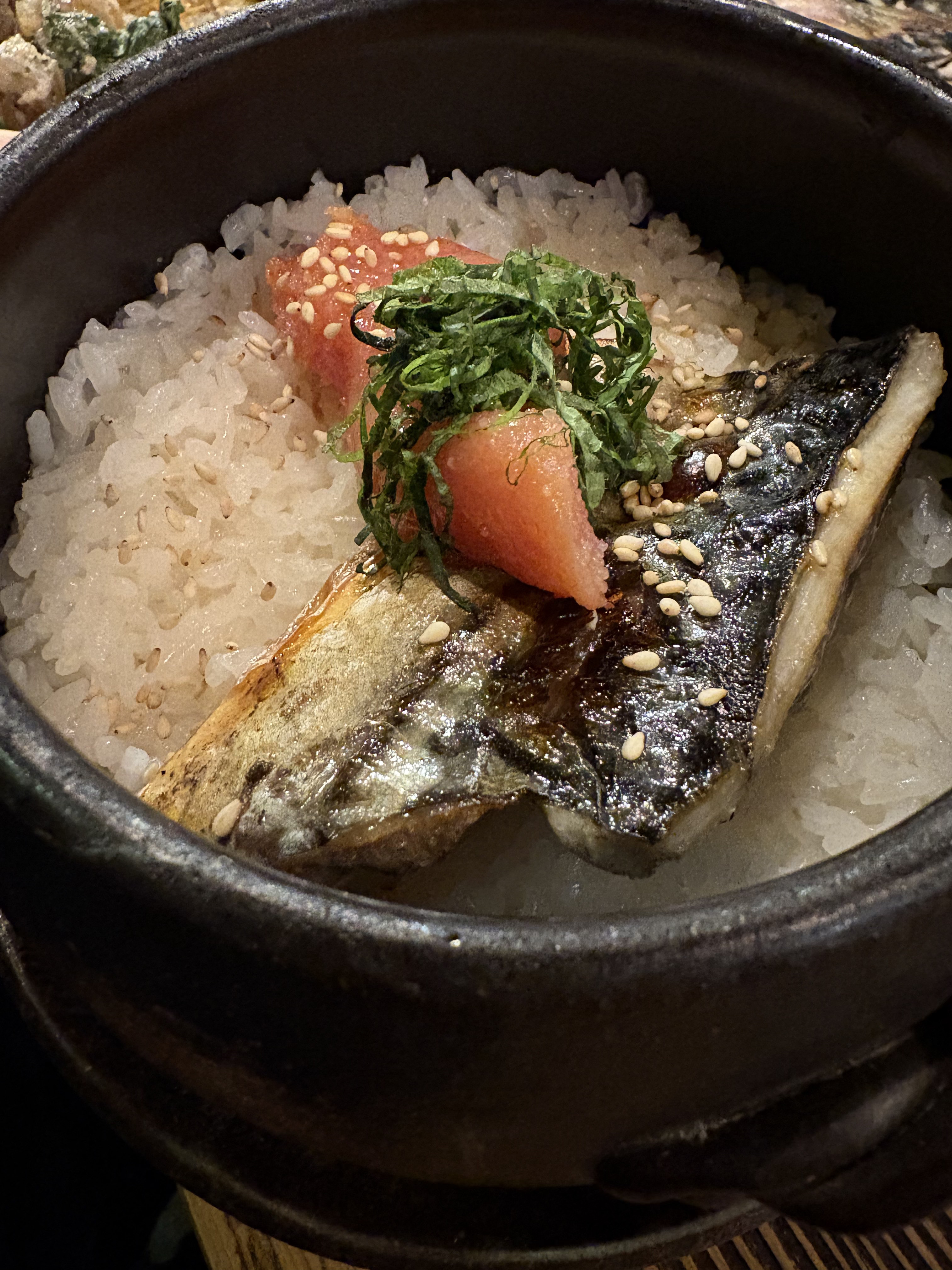 土鍋ご飯鯖めんたい